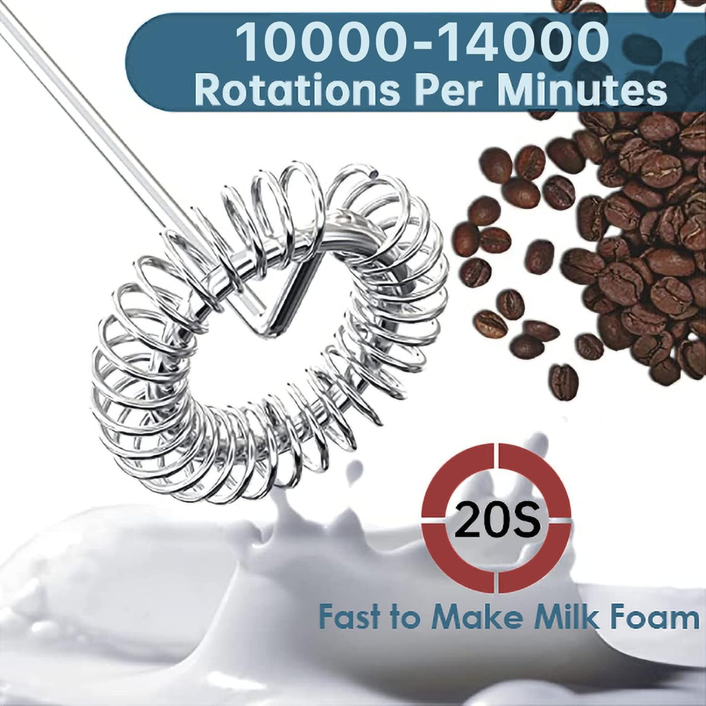 Milk Frother Handheld, Electric Frothers, Coffee Frother Mini Whisk, Foam Maker, Drink Mixer for Coffee, Milk, Lattes, Cappuccino Cream Matcha (Black)