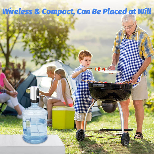 Gallon Water Bottle Pump, USB Charging Portable Electric Water Pump for for for 2-5 Gallon Jugs USB Charging Portable Water Dispenser for Office, Home, Camping, Kitchen and etc. White